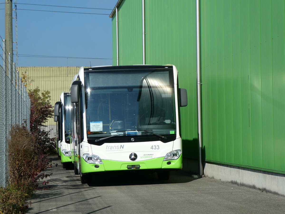 (229'835) - transN, La Chaux-de-Fonds - Nr. 433 - Mercedes am 24. Oktober 2021 in Kerzers, ex Fritz Kipfer