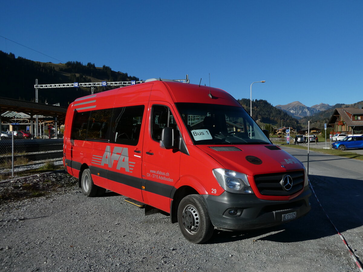 (229'865) - AFA Adelboden - Nr. 29/BE 173'525 - Mercedes am 24. Oktober 2021 beim Bahnhof Zweisimmen