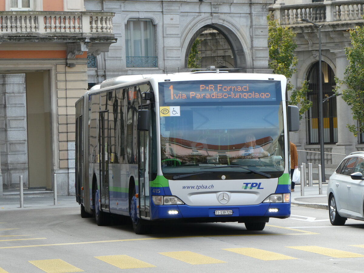 (230'348) - TPL Lugano - Nr. 415/TI 139'729 - Mercedes am 10. November 2021 in Lugano, Centro