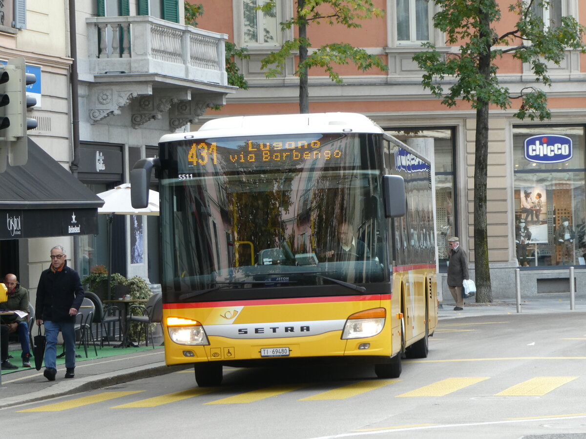 (230'368) - AutoPostale Ticino - Nr. 540/TI 69'489 - Setra am 10. November 2021 in Lugano, Centro