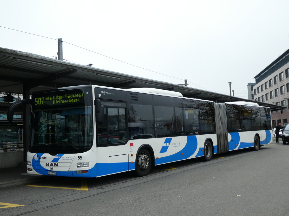 (230'473) - BOGG Wangen b.O. - Nr. 55/SO 130'531 - MAN am 11. November 2021 beim Bahnhof Olten