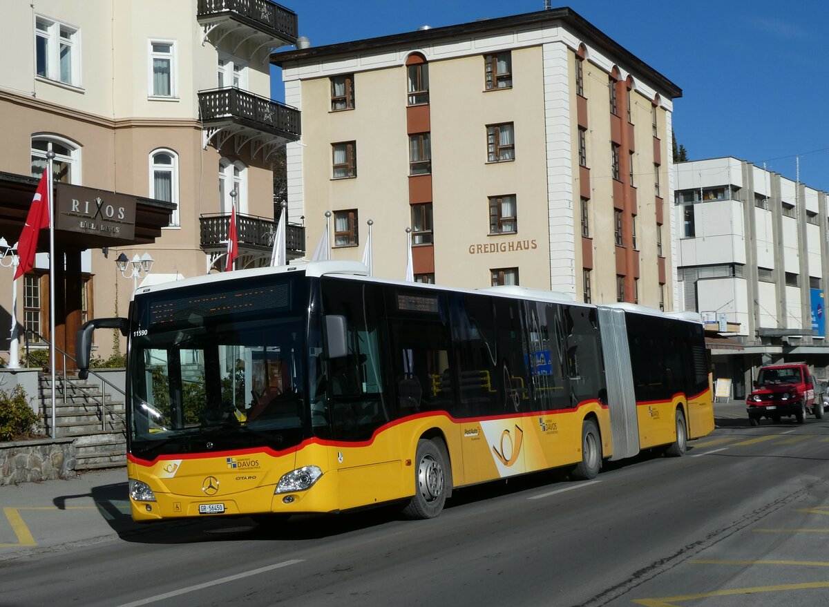 (230'539) - PostAuto Graubnden - GR 56'450 - Mercedes am 12. November 2021 beim Bahnhof Davos Dorf