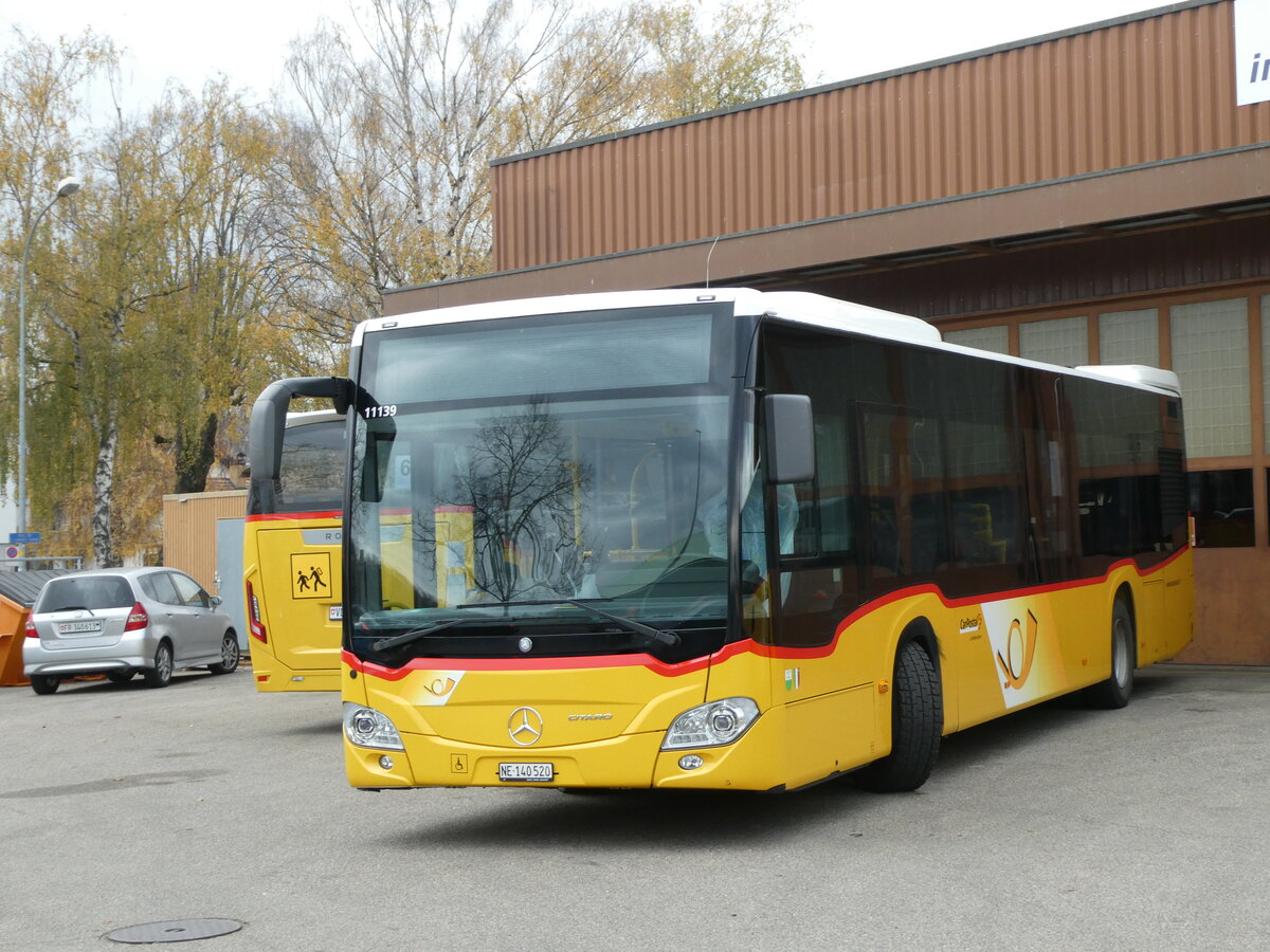 (230'682) - CarPostal Ouest - NE 140'520 - Mercedes am 13. November 2021 in Yverdon, Garage