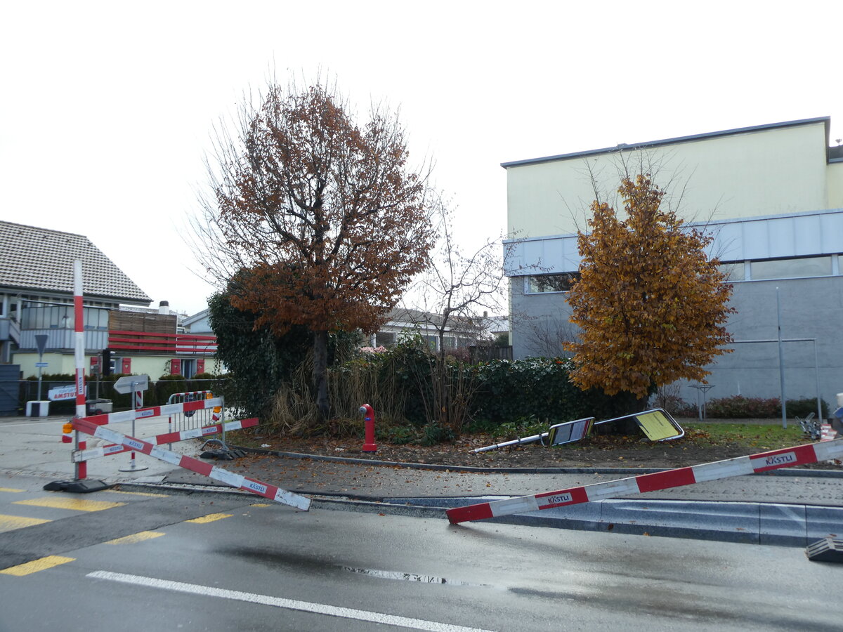 (231'053) - STI-Haltestelle am 5. Dezember 2021 in Thun, Freiestrasse (whrend dem Umbau)