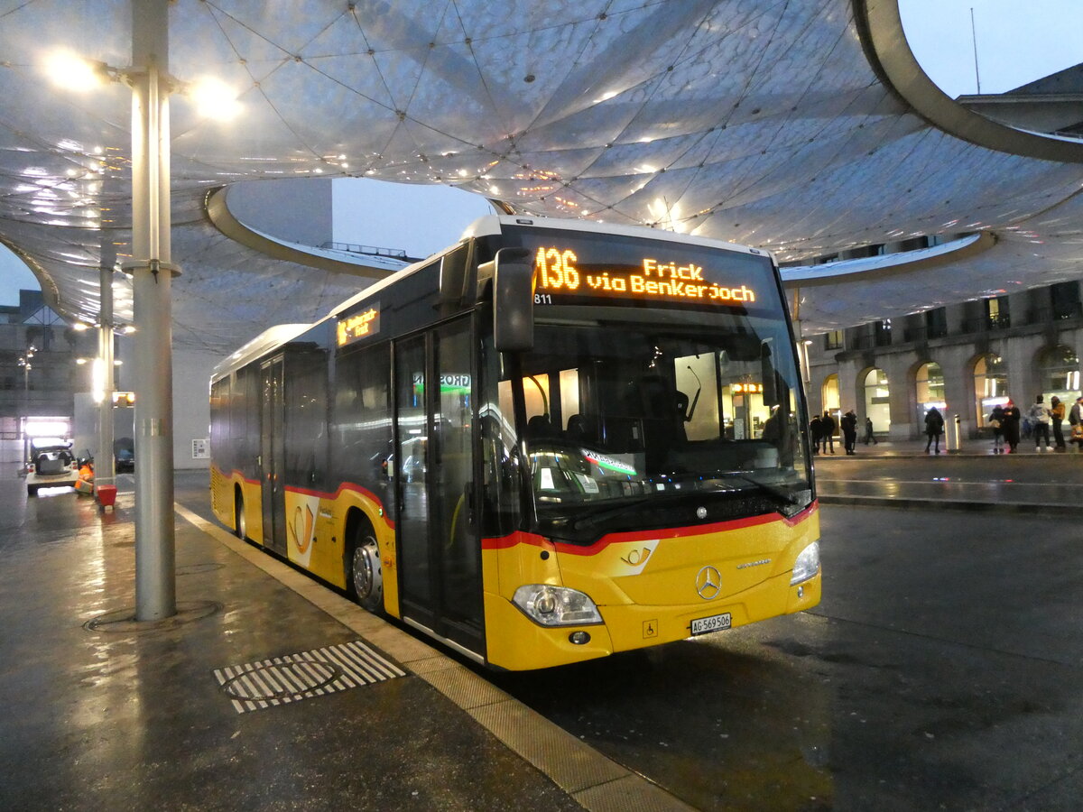 (231'125) - PostAuto Nordschweiz - AG 569'506 - Mercedes (ex Brem, Wlflinswil) am 11. Dezember 2021 beim Bahnhof Aarau