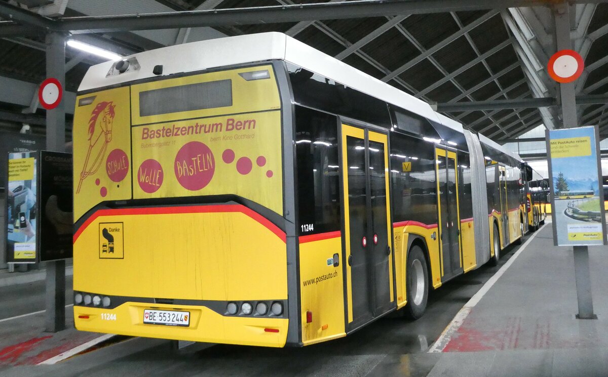 (231'555) - PostAuto Bern - Nr. 11'244/BE 553'244 - Solaris am 26. Dezember 2021 in Bern, Postautostation