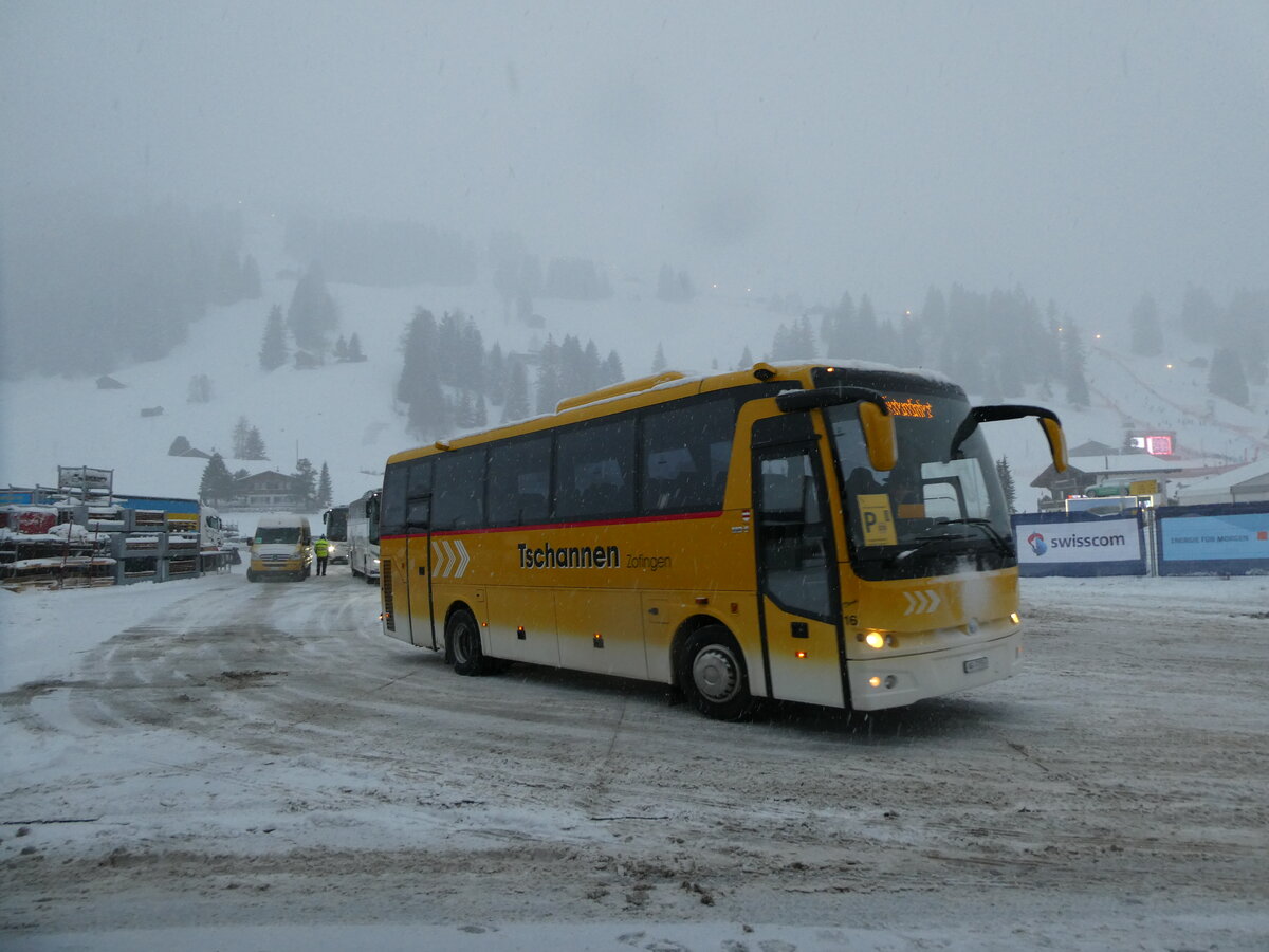 (231'816) - Tschannen, Zofingen - Nr. 16/AG 7755 - Temsa am 9. Januar 2022 in Adelboden, Weltcup