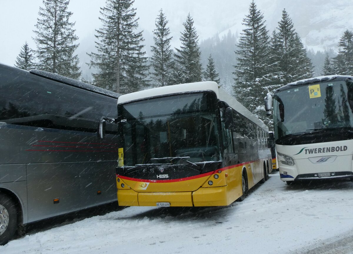 (231'869) - Engeloch, Riggisberg - BE 520'405 - Scania/Hess (ex Nr. 7) am 9. Januar 2022 in Adelboden, Unter dem Birg