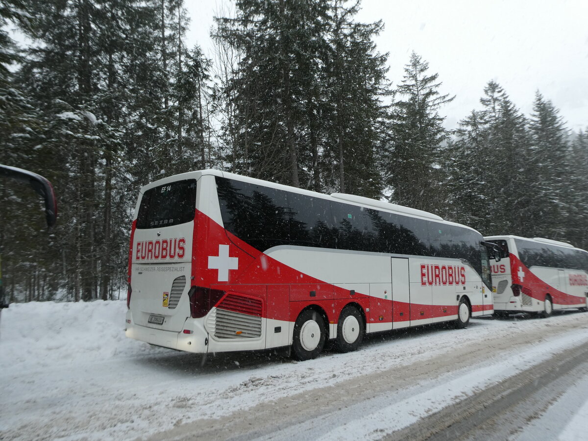 (231'898) - Funi-Car, Biel - Nr. 14/BE 208'414 - Setra am 9. Januar 2022 in Adelboden, Unter dem Birg