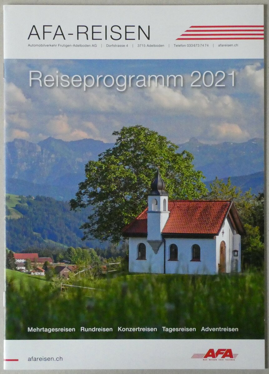 (232'016) - AFA-Reisen Reiseprogramm 2021 am 15. Januar 2022 in Thun