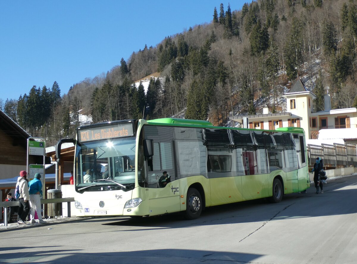 (232'265) - TPC Aigle - Nr. 455/VS 344'199 - Mercedes (ex Ledermair, A-Schwaz) am 22. Januar 2022 beim Bahnhof Le Spey