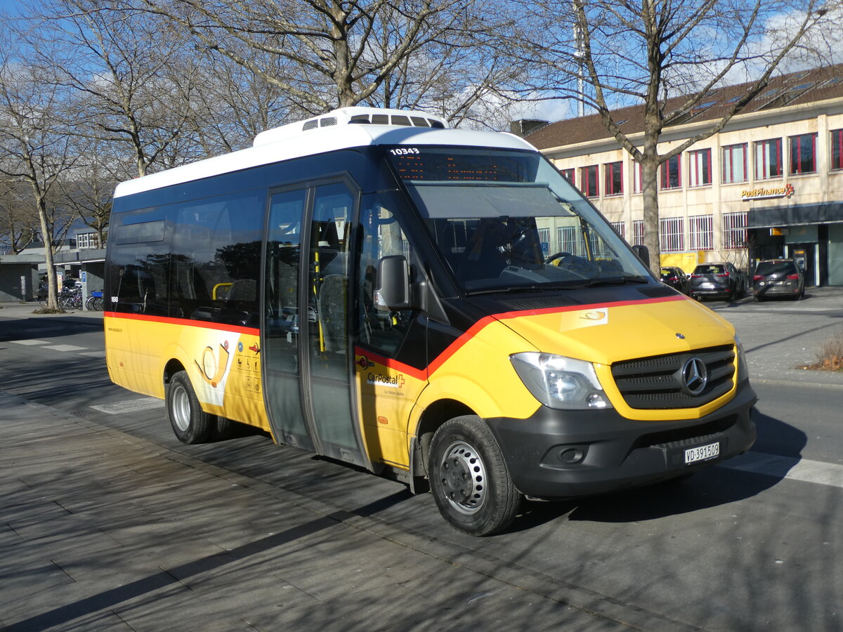 (232'502) - CarPostal Ouest - VD 391'509 - Mercedes (ex JU 47'549; ex Nr. 2) am 30. Januar 2022 beim Bahnhof Yverdon