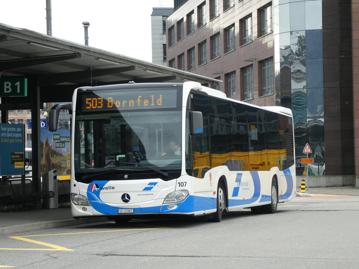 (232'932) - BOGG Wangen b.O. - Nr. 107/SO 21'987 - Mercedes am 14. Februar 2022 beim Bahnhof Olten