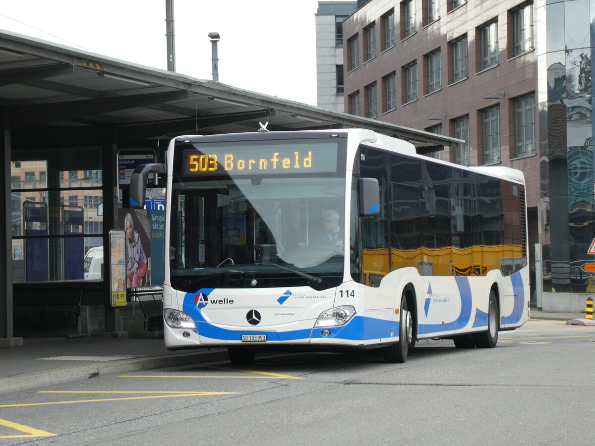 (232'946) - BOGG Wangen b.O. - Nr. 114/SO 103'993 - Mercedes am 14. Februar 2022 beim Bahnhof Olten