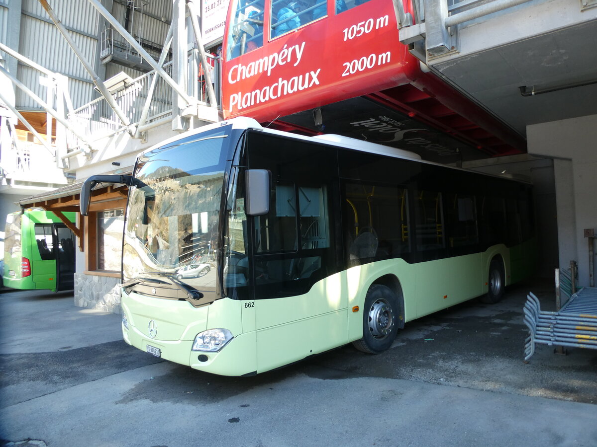 (233'200) - TPC Aigle - Nr. 662/VS 148'210 - Mercedes (ex Nr. CP27) am 26. Februar 2022 beim Bahnhof Champry