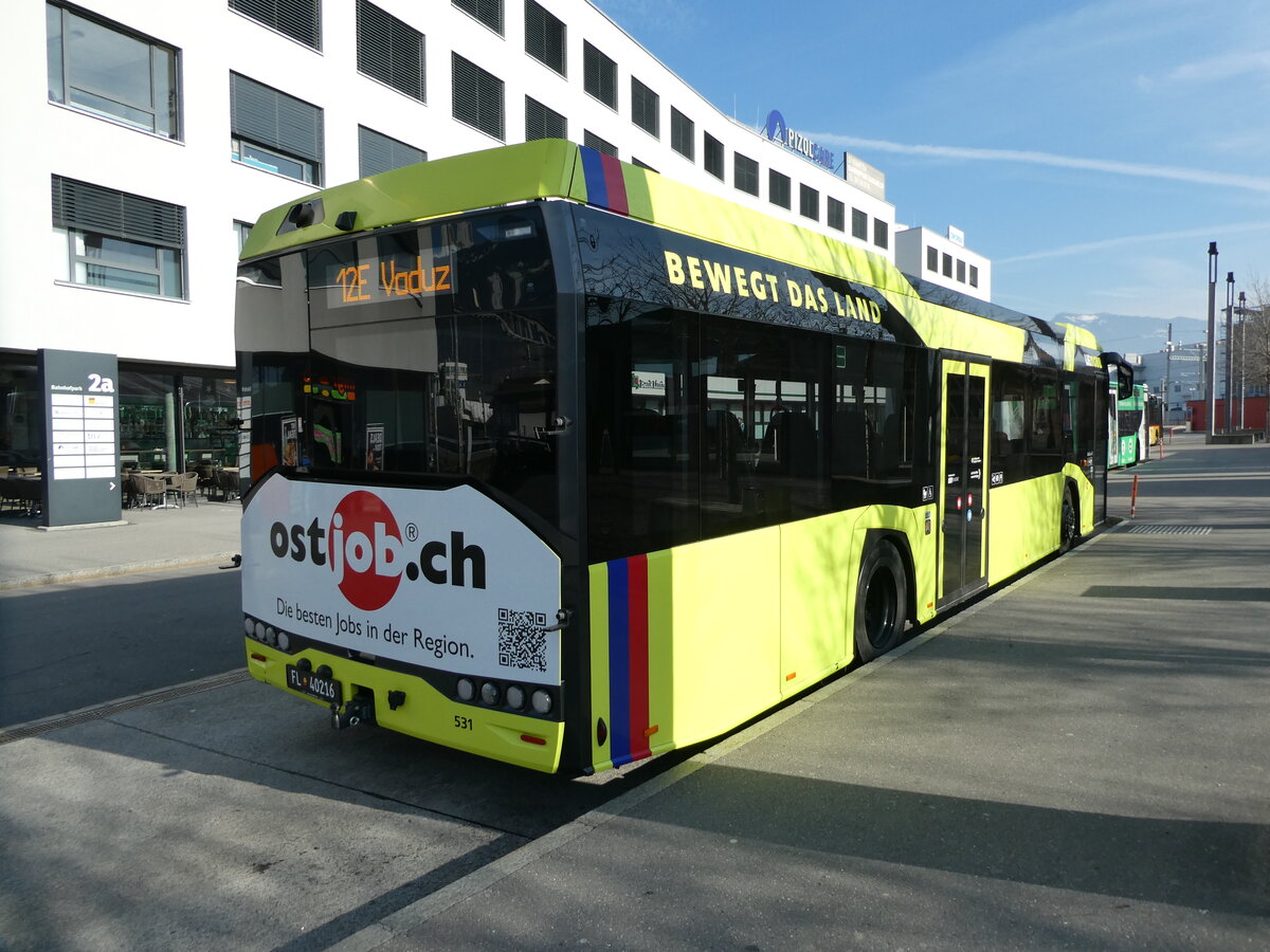 (233'509) - Aus Liechtenstein - BOS PS Anstalt, Vaduz - Nr. 531/FL 40'216 - Solaris am 8. Mrz 2022 beim Bahnhof Sargans