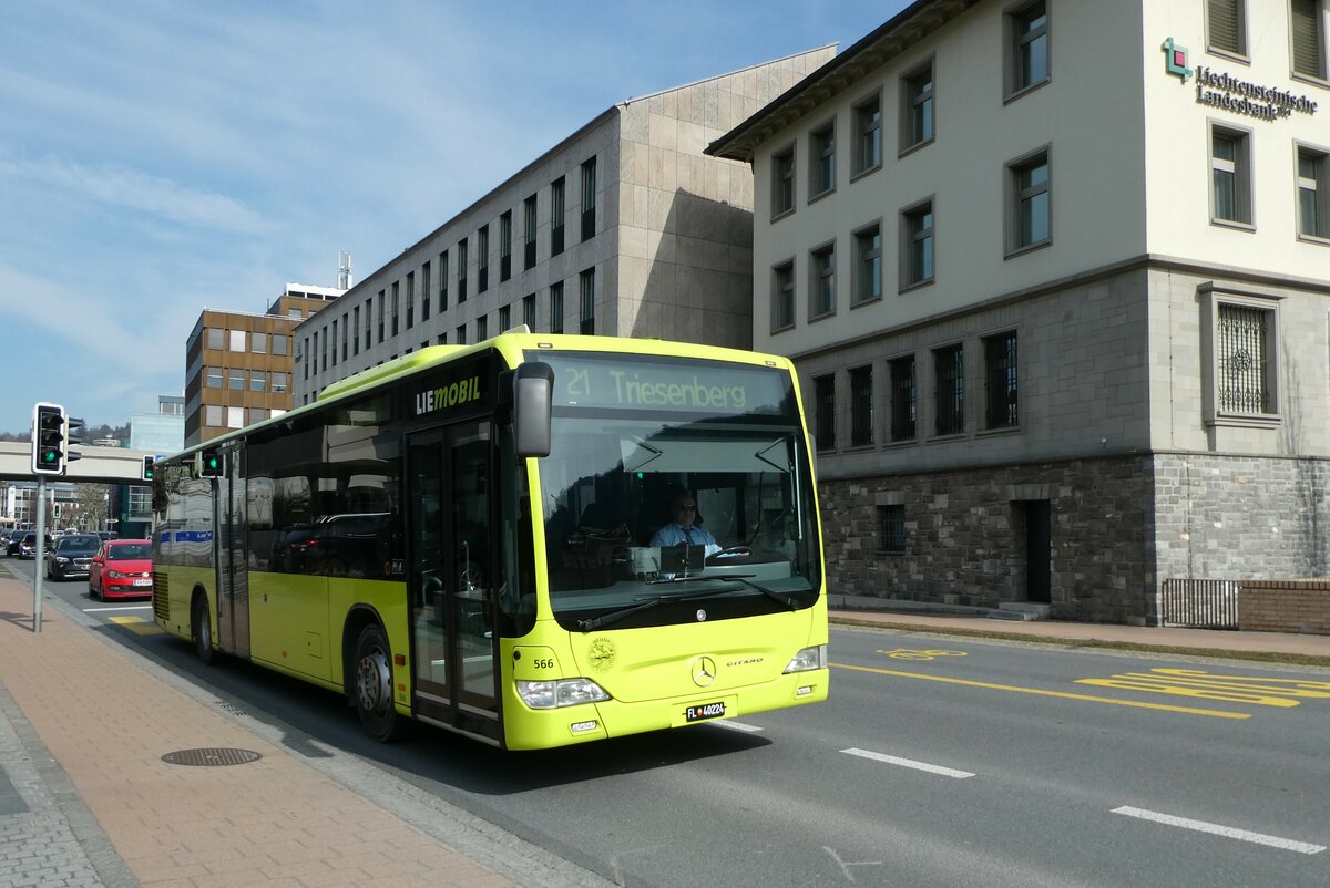 (233'537) - BOS PS Anstalt, Vaduz - Nr. 566/FL 40'224 - Mercedes (ex PLA Vaduz Nr. 16) am 8. Mrz 2022 in Vaduz, Post