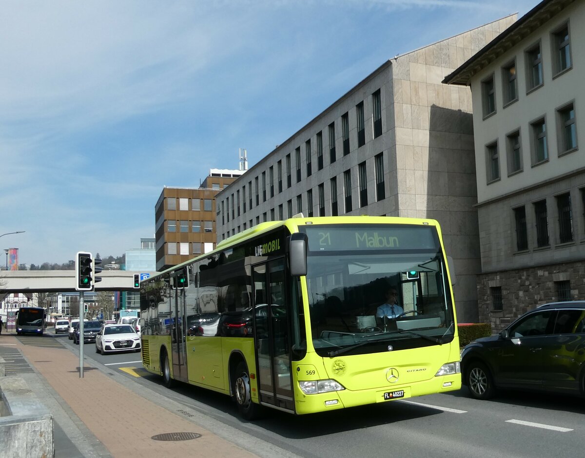 (233'543) - BOS PS Anstalt, Vaduz - Nr. 569/FL 40'227 - Mercedes (ex PLA Vaduz Nr. 17) am 8. Mrz 2022 in Vaduz, Post