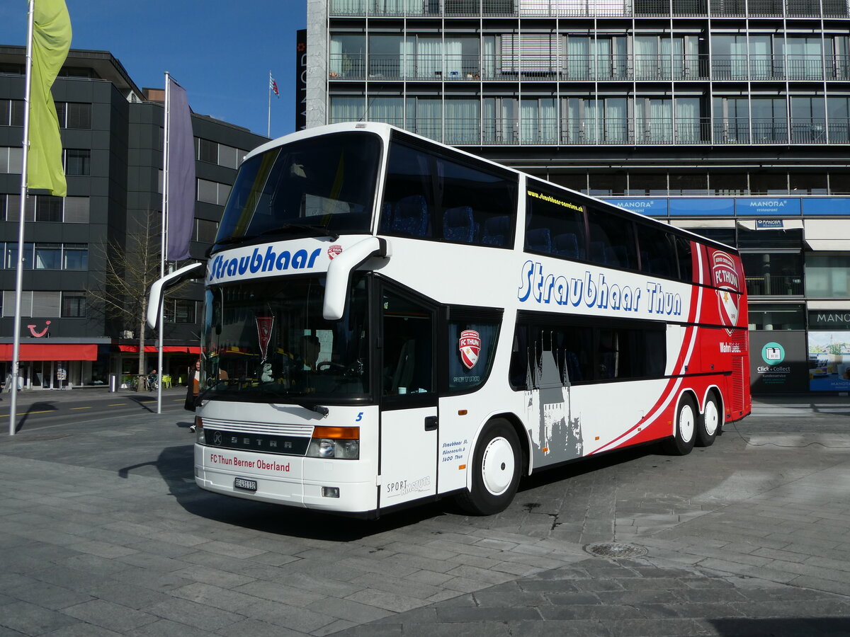 (234'387) - Straubhaar, Thun - Nr. 3/BE 431'132 - Setra am 11. April 2022 in Thun, Aarefeldplatz