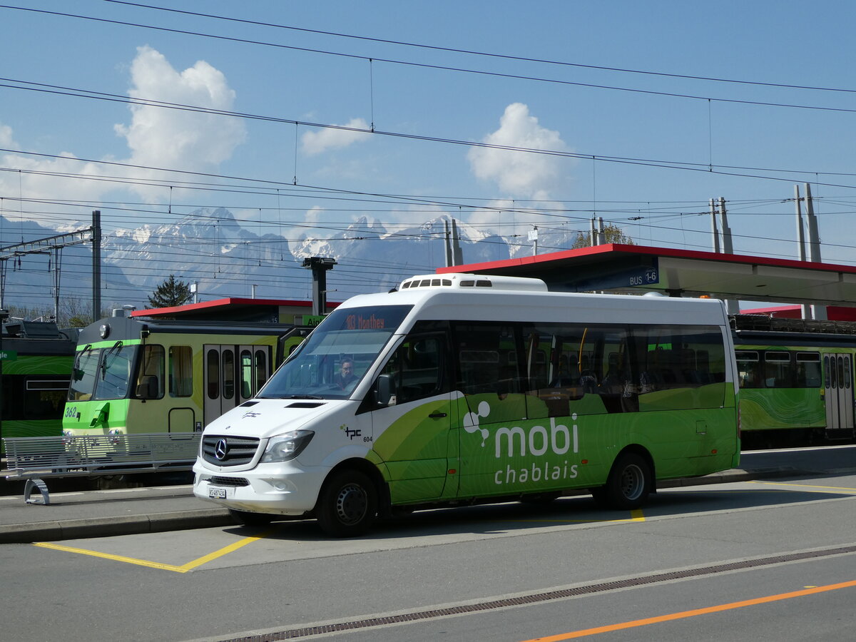 (234'594) - TPC Aigle - Nr. 604/VS 487'434 - Mercedes am 15. April 2022 beim Bahnhof Aigle