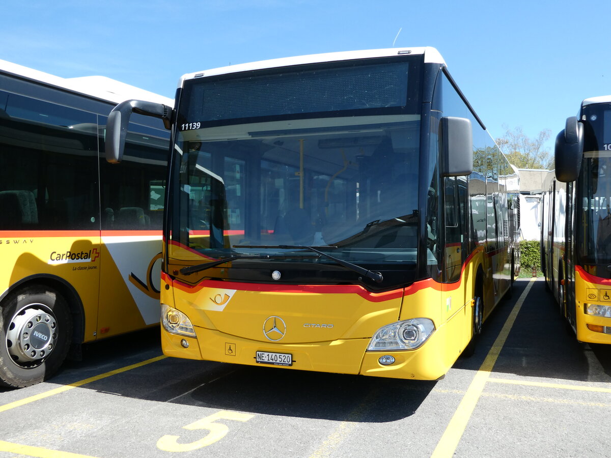 (234'761) - CarPostal Ouest - NE 140'520 - Mercedes am 18. April 2022 in Yverdon, Garage