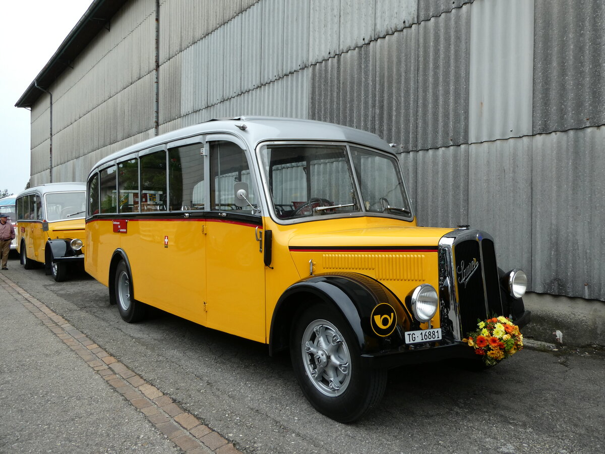 (235'274) - Zollikofer, Berg - TG 16'881 - Saurer/Hnni (ex Reusser, Thun; ex Kontiki, Wettingen; ex Nussbaumer, Ganterschwil) am 7. Mai 2022 in Attikon, Wegmller