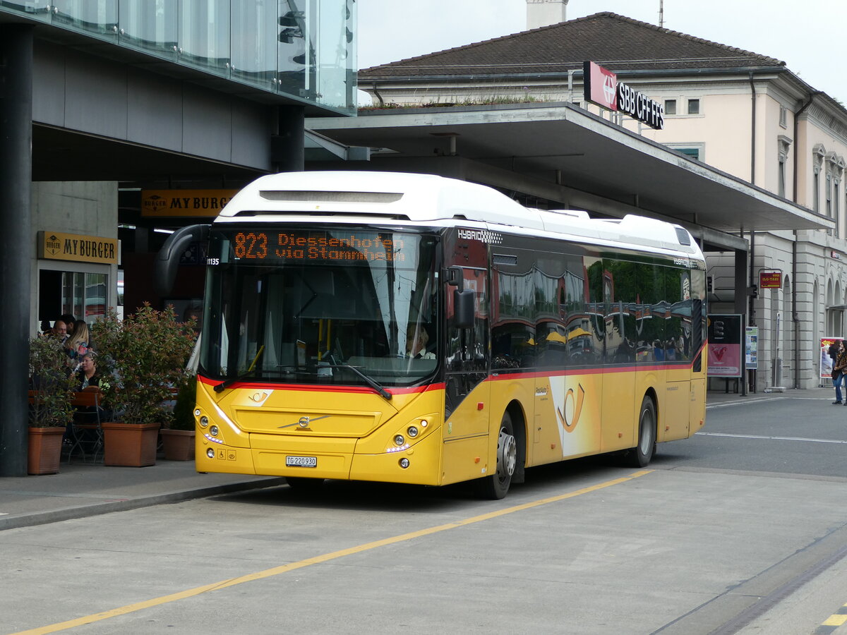 (235'422) - PostAuto Ostschweiz - TG 220'930 - Volvo am 7. Mai 2022 beim Bahnhof Frauenfeld