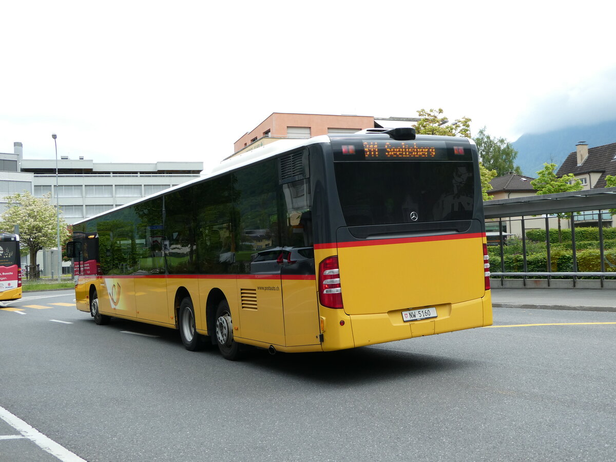 (235'469) - PostAuto Zentralschweiz - Nr. 73/NW 5160 - Mercedes (ex Nr. 22; ex Thepra, Stans Nr. 22) am 8. Mai 2022 beim Bahnhof Stans