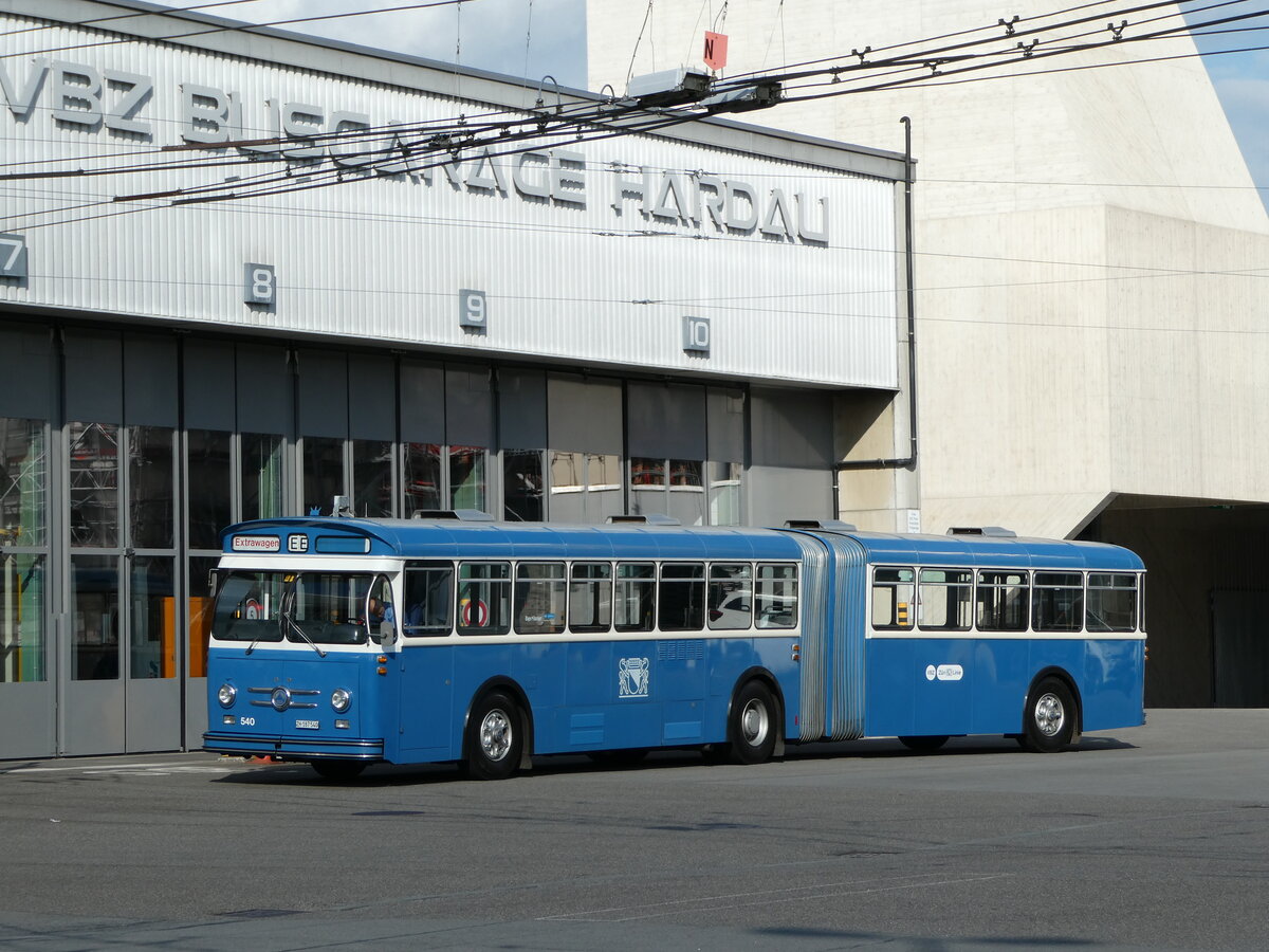 (236'358) - VBZ Zrich (TMZ) - Nr. 540/ZH 187'540 - Saurer/Saurer (ex Nr. 7540; ex Nr. 540) am 28. Mai 2022 in Zrich, Garage Hardau