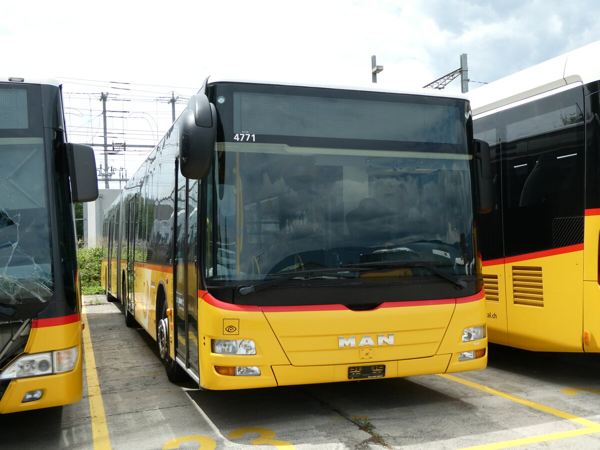 (236'970) - CarPostal Ouest - (JU 53'407) - MAN (ex Nr. 37) am 6. Juni 2022 in Yverdon, Garage