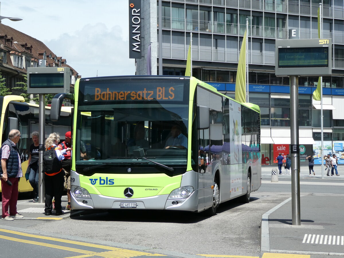 (237'354) - Busland, Burgdorf - Nr. 119/BE 465'119 - Mercedes am 22. Juni 2022 beim Bahnhof Thun