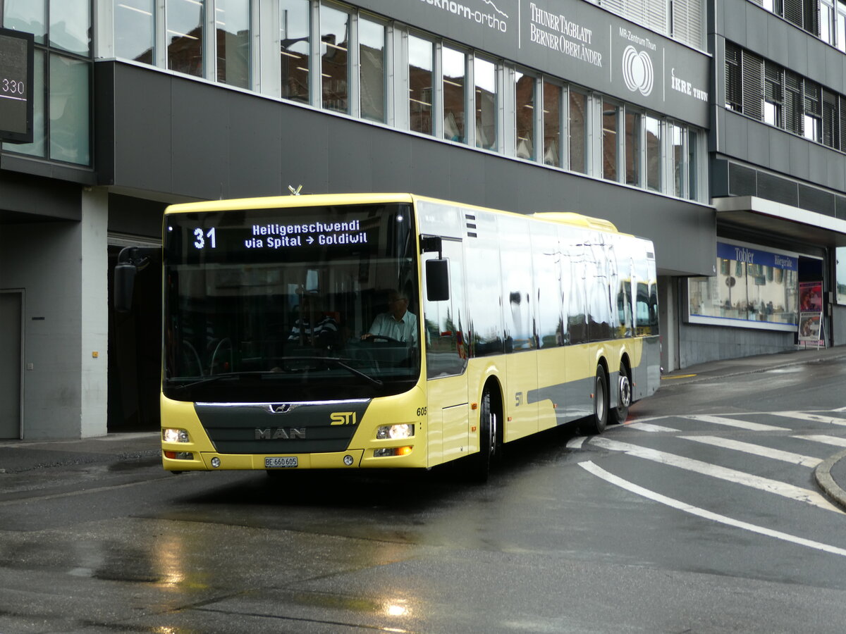 (237'430) - STI Thun - Nr. 605/BE 660'605 - MAN am 24. Juni 2022 in Thun, Rampenstrasse