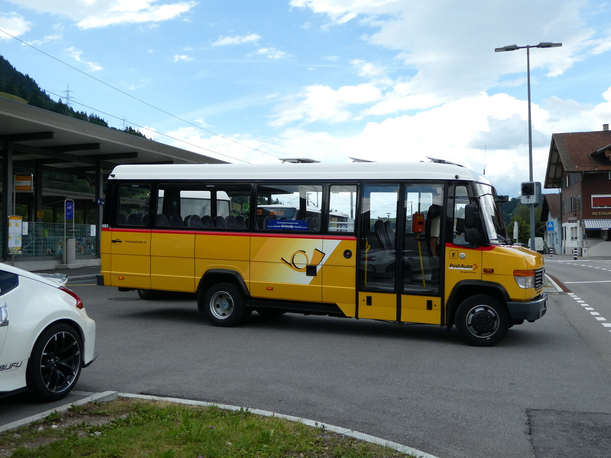 (237'511) - PostAuto Bern - BE 755'377 - Mercedes/Kusters am 25. Juni 2022 beim Bahnhof Reichenbach