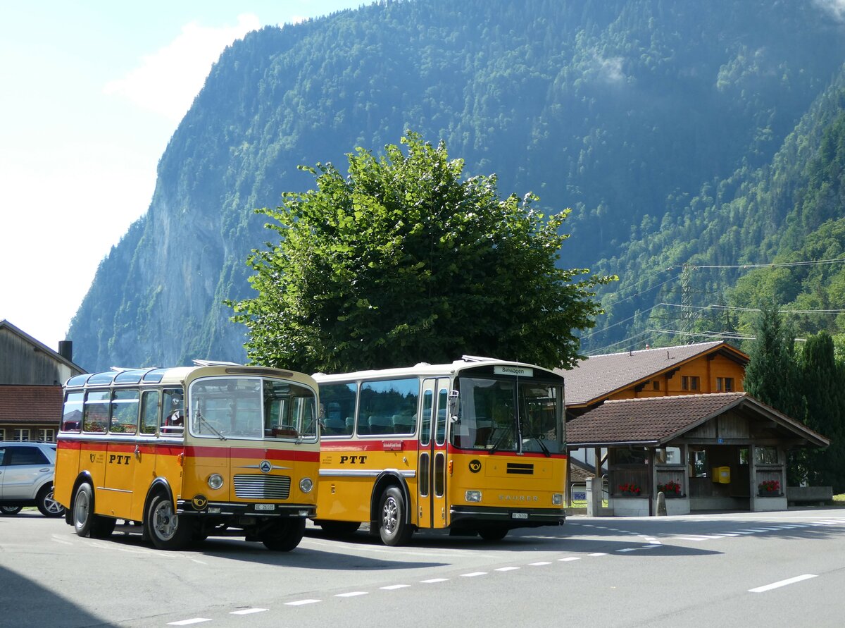 (237'555) - Schmid, Thrishaus - Nr. 9/BE 26'105 - Saurer/R&J (ex Geiger, Adelboden Nr. 9) am 26. Juni 2022 in Niederstocken, Gasthof zum Stockhorn