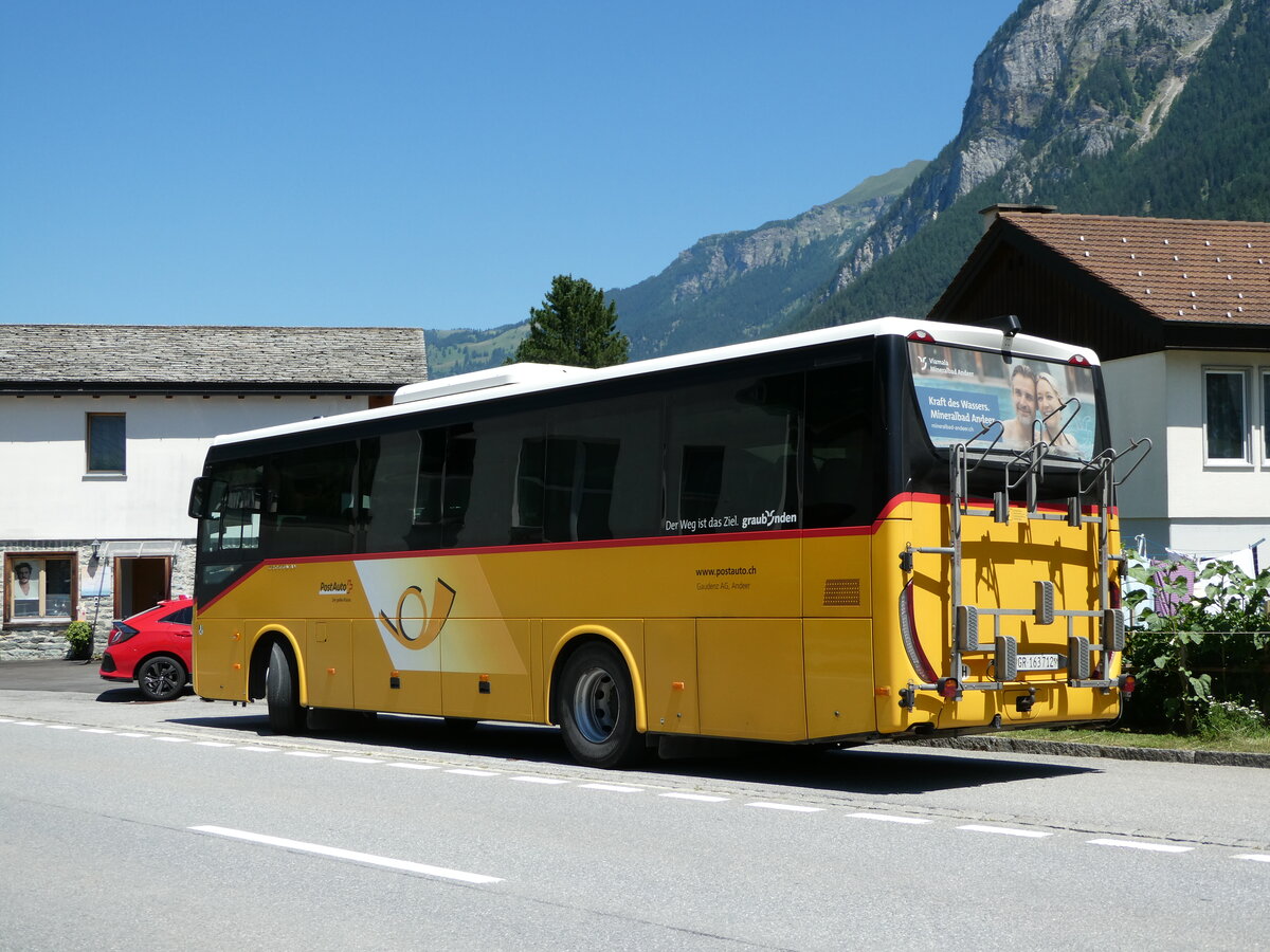 (237'778) - Gaudenz, Andeer - GR 163'712 - Iveco (ex Mark, Andeer) am 2. Juli 2022 in Andeer, Garage