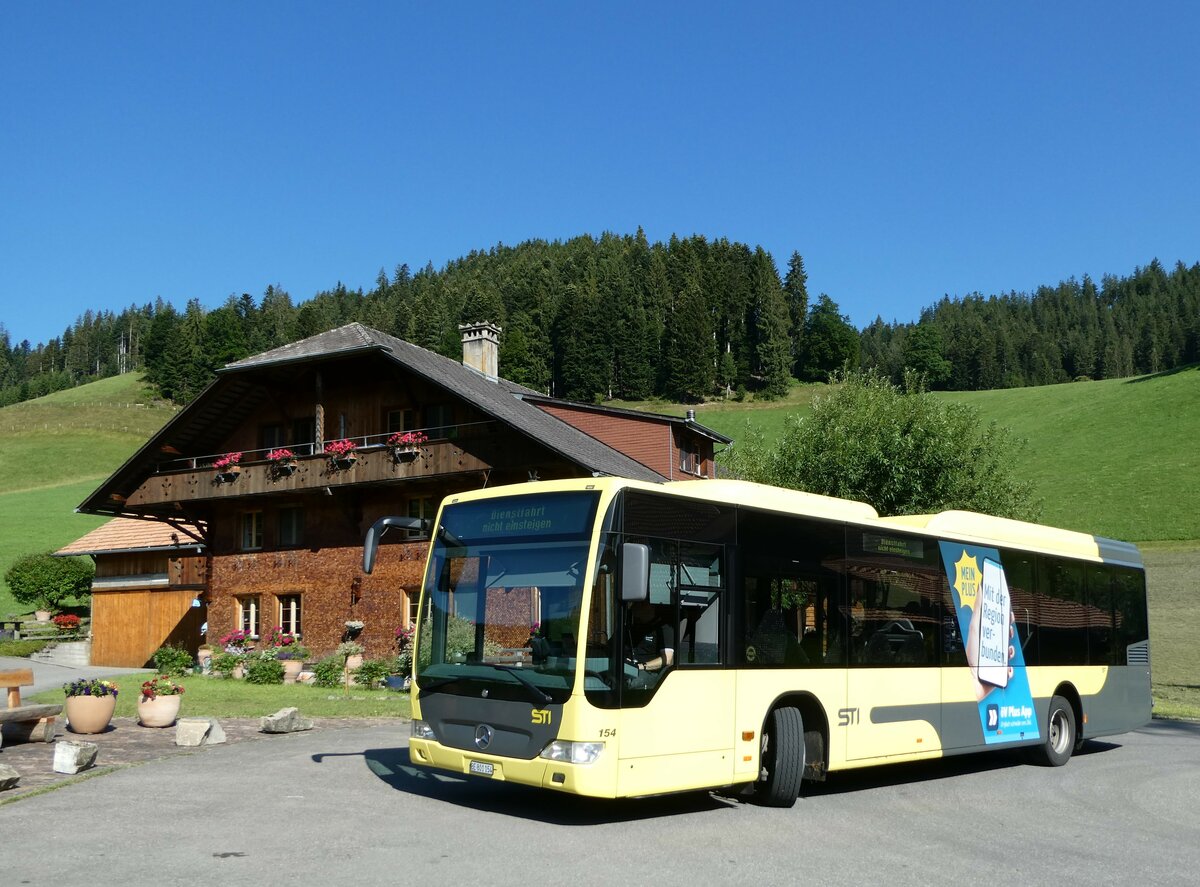 (237'832) - STI Thun - Nr. 154/BE 801'154 - Mercedes am 3. Juli 2022 in Teuffenthal, Buswendeplatz