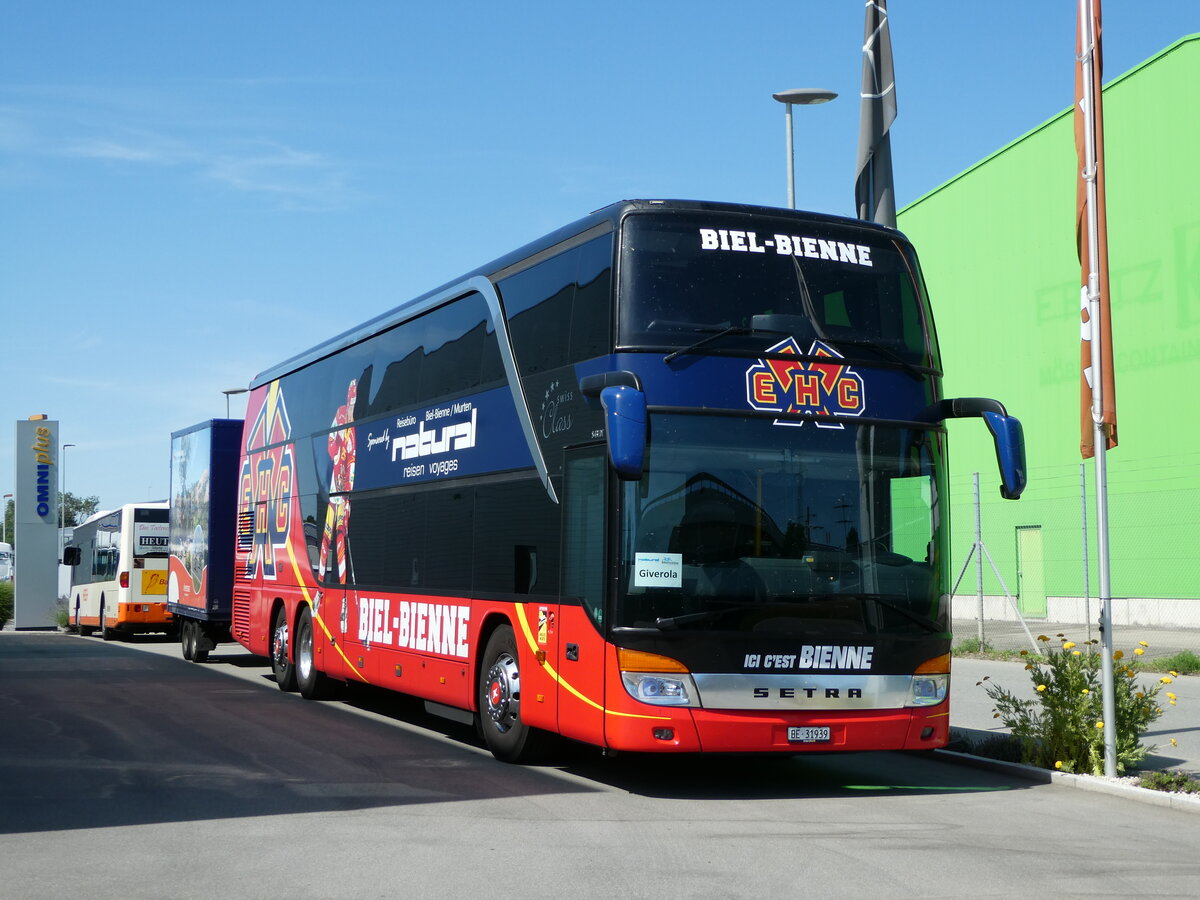 (237'840) - Natural Reisen, Biel - BE 31'939 - Setra am 3. Juli 2022 in Kerzers, Interbus