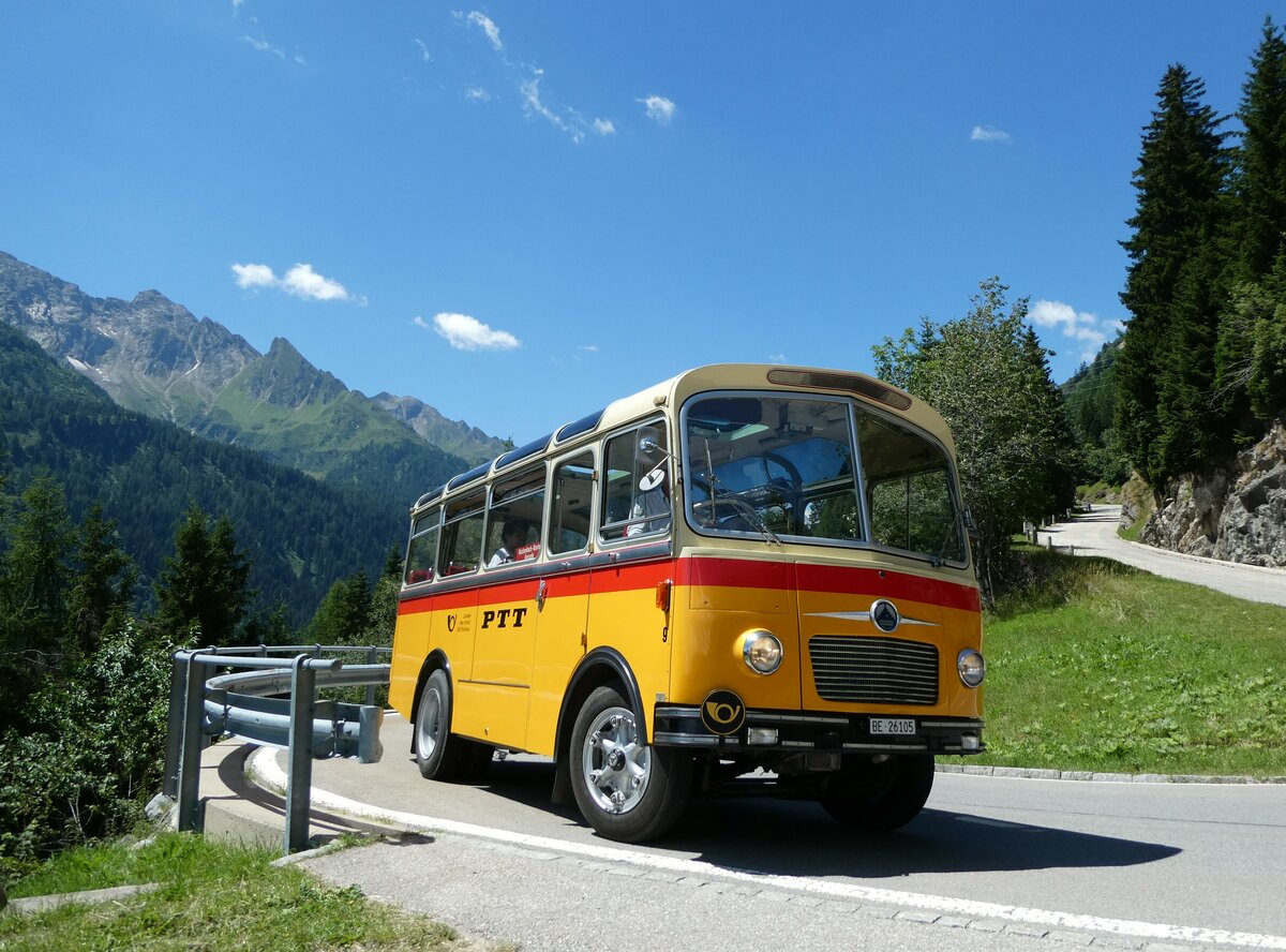 (237'957) - Schmid, Thrishaus - Nr. 9/BE 26'105 - Saurer/R&J (ex Geiger, Adelboden Nr. 9) am 10. Juli 2022 bei Airolo