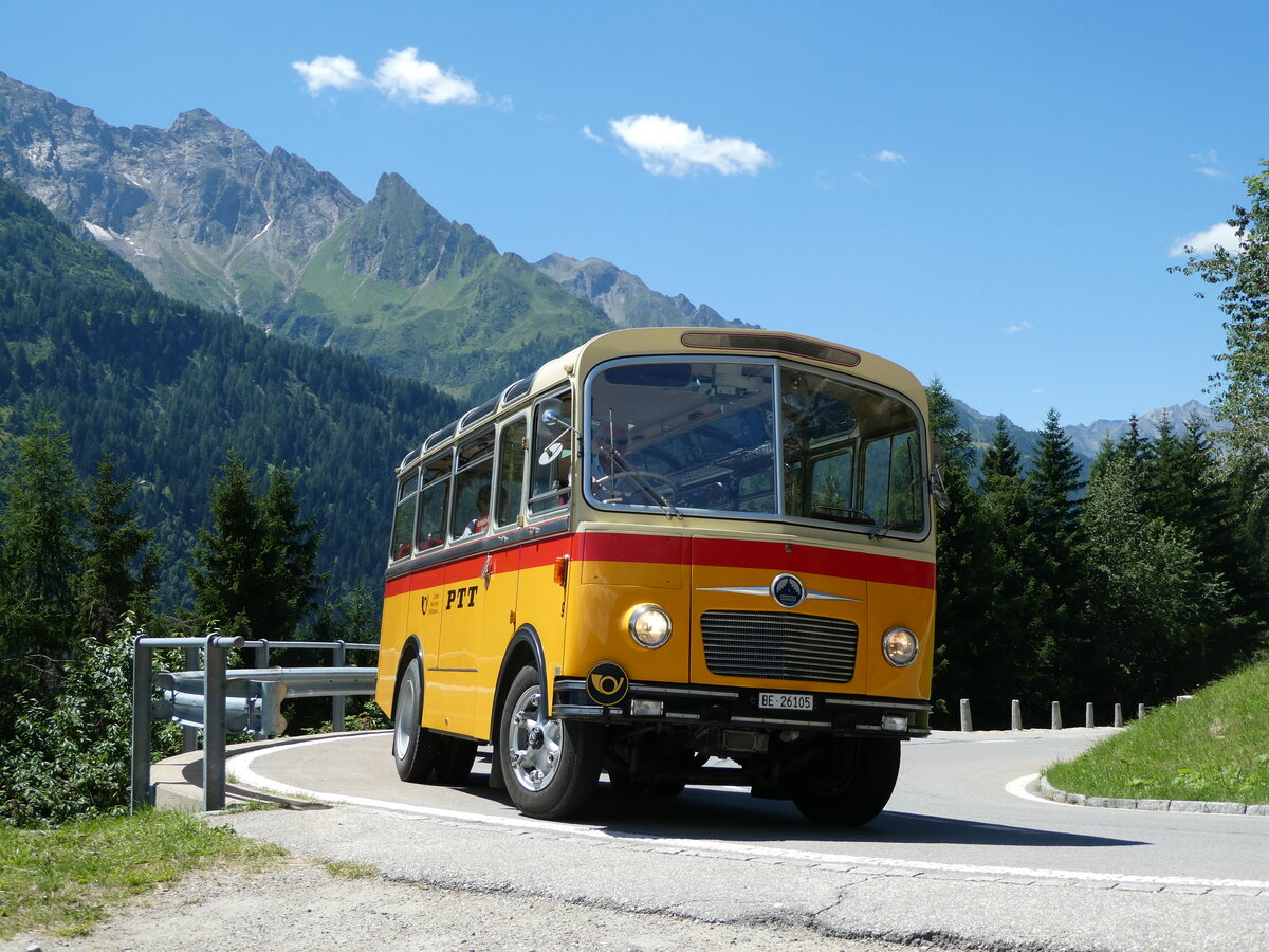 (237'958) - Schmid, Thrishaus - Nr. 9/BE 26'105 - Saurer/R&J (ex Geiger, Adelboden Nr. 9) am 10. Juli 2022 bei Airolo