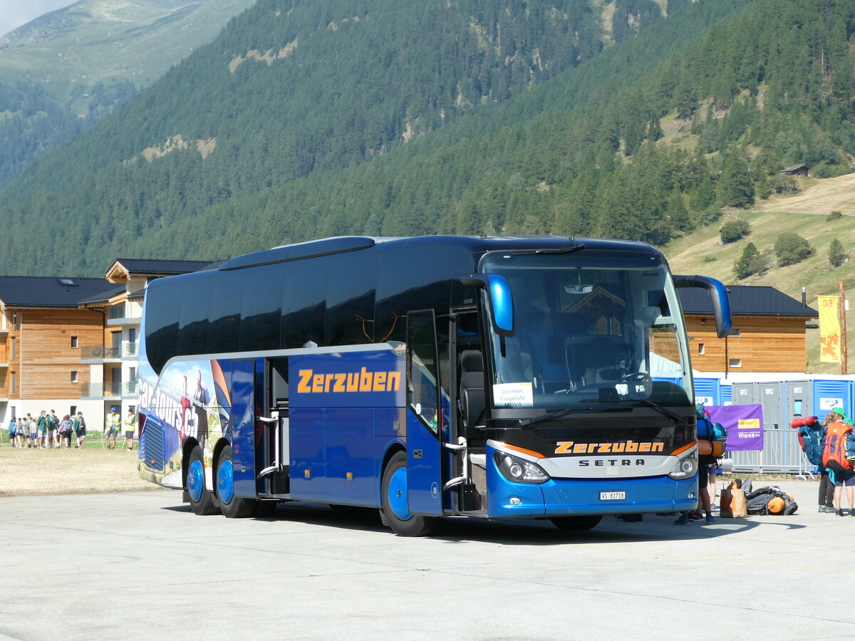 (238'380) - Zerzuben, Visp-Eyholz - Nr. 9/VS 81'718 - Setra am 24. Juli 2022 in Ulrichen, PostAuto-Terminal