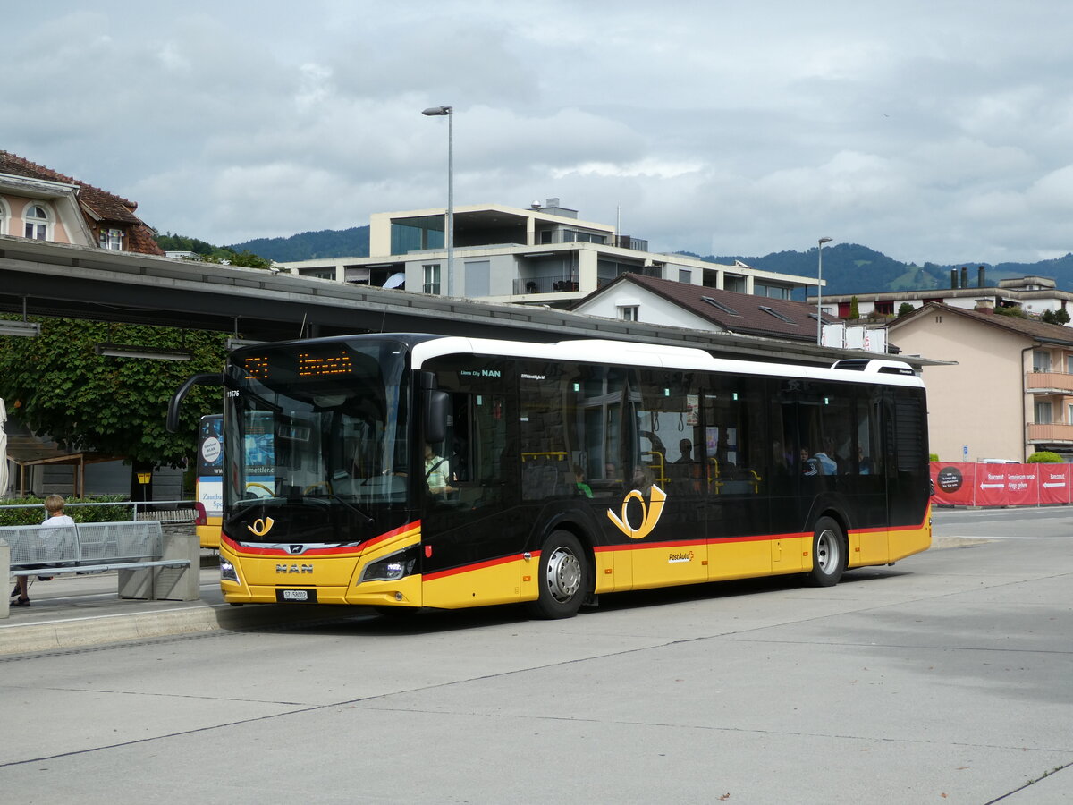 (239'287) - PostAuto Ostschweiz - SZ 58'002 - MAN am 20. August 2022 beim Bahnhof Uznach