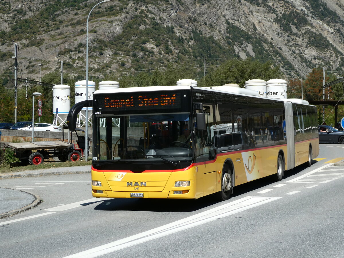 (239'389) - SEFA, Aubonne - VD 574'750 - MAN (ex CarPostal Ouest; ex Buchard, Leytron; ex Buchard, Leytron Nr. 161) am 21. August 2022 beim Bahnhof Gampel-Steg