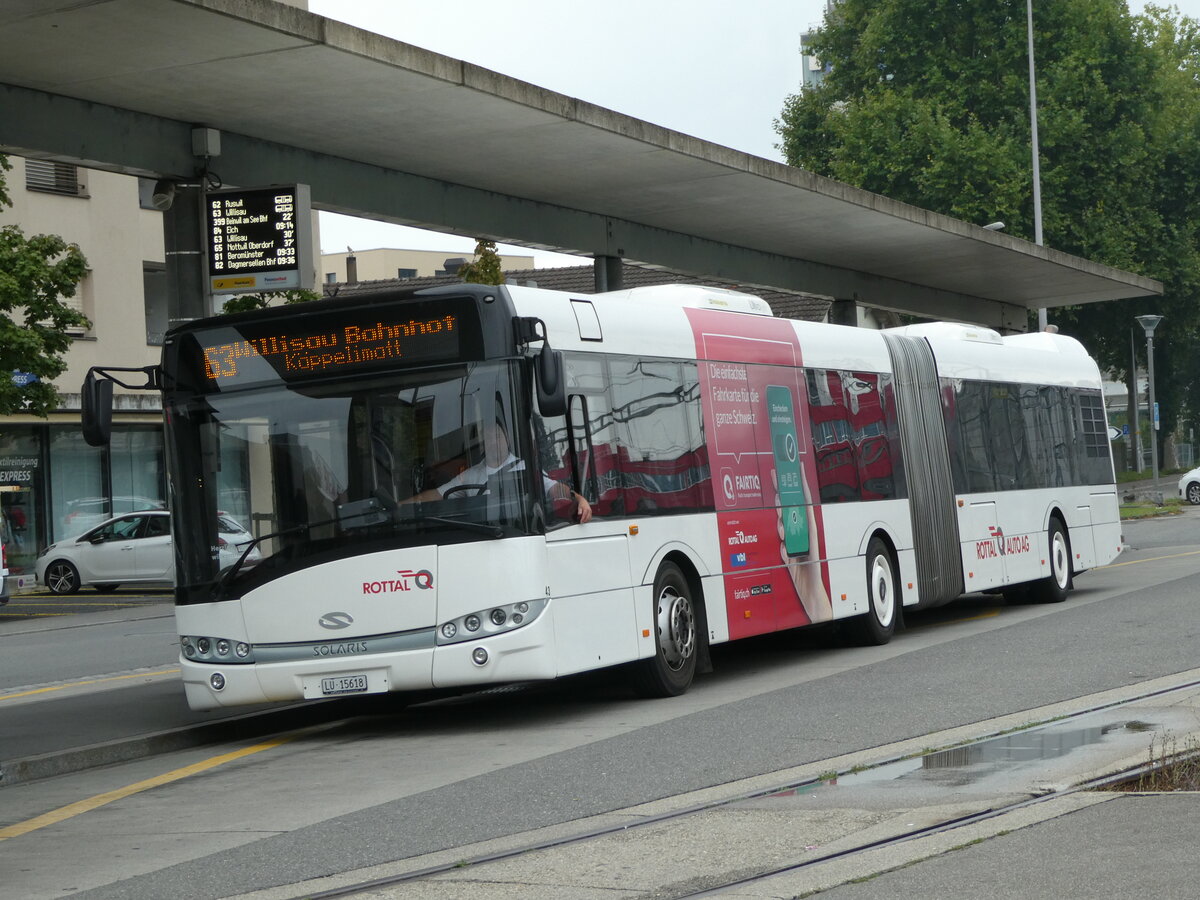 (239'491) - ARAG Ruswil - Nr. 43/LU 15'618 - Solaris am 27. August 2022 beim Bahnhof Sursee