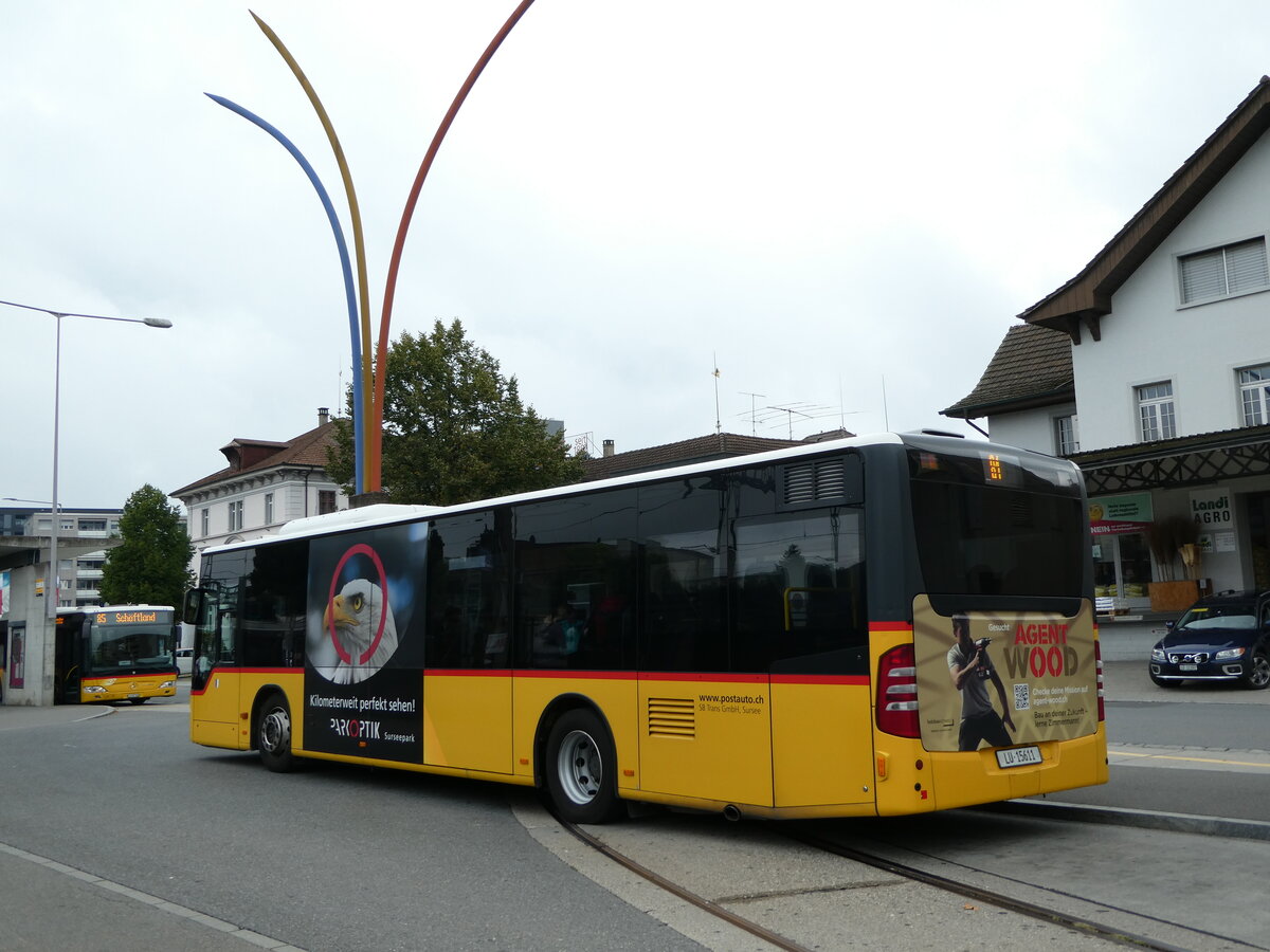 (239'509) - SB Trans, Sursee - Nr. 1/LU 15'611 - Mercedes am 27. August 2022 beim Bahnhof Sursee