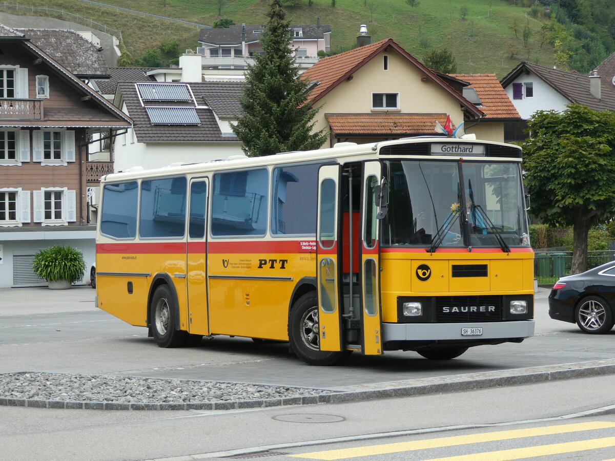 (239'750) - Roth, Zrich - SH 36'376 - Saurer/Tscher (ex Looser, Elm; ex Mattli, Wassen) am 28. August 2022 in Wolhusen, Markt