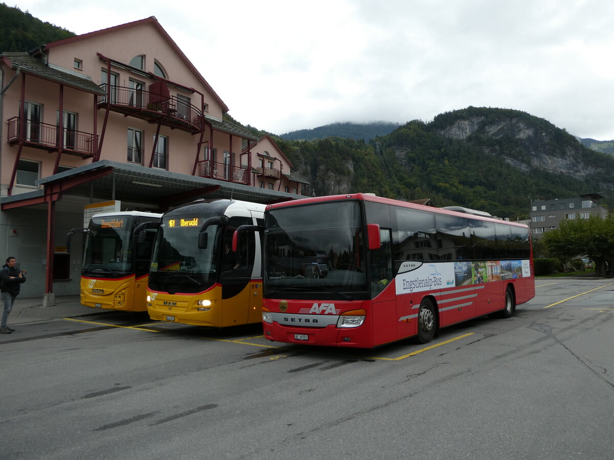 (240'241) - AFA Adelboden - Nr. 24/BE 26'701 - Setra am 25. September 2022 in Meiringen, Postautostation (Einsatz: PostAuto fr Engstlenalp-Bus)