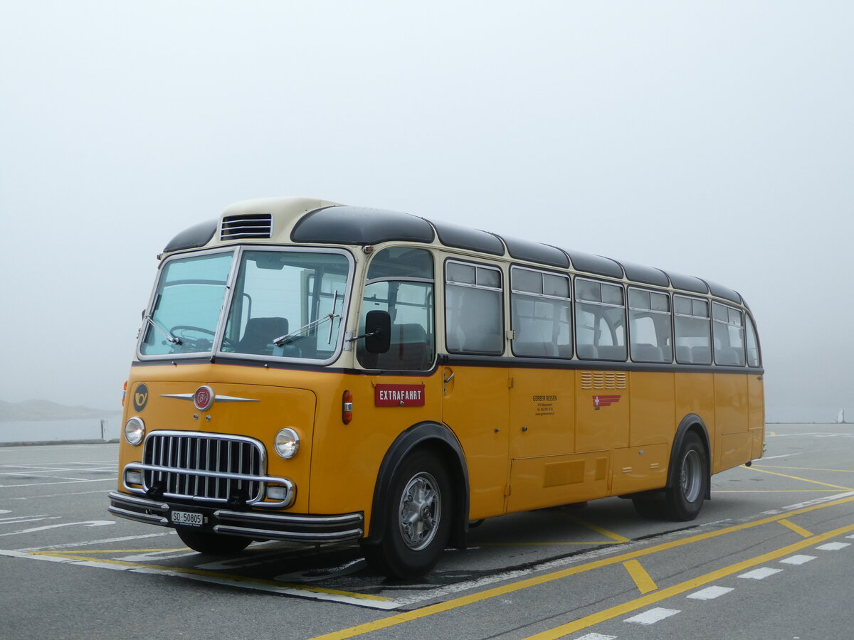 (240'270) - Gerber, Matzendorf - SO 50'805 - FBW/R&J (ex Kontiki, Wettingen; ex P 24'001; ex P 21'501) am 25. September 2022 in Grimsel, Passhhe