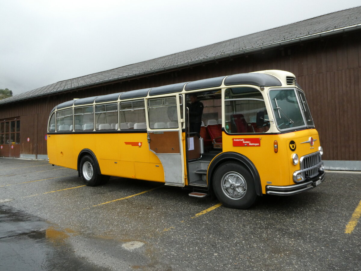 (240'317) - Gerber, Matzendorf - SO 50'805 - FBW/R&J (ex Kontiki, Wettingen; ex P 24'001; ex P 21'501) am 25. September 2022 beim Bahnhof Realp DFB