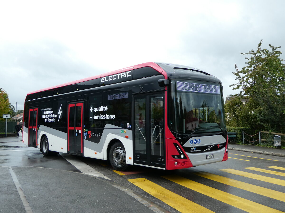 (240'525) - TRAVYS Yverdon - Nr. 160/VD 360'489 - Volvo am 2. Oktober 2022 in Yverdon, Dpt SBB