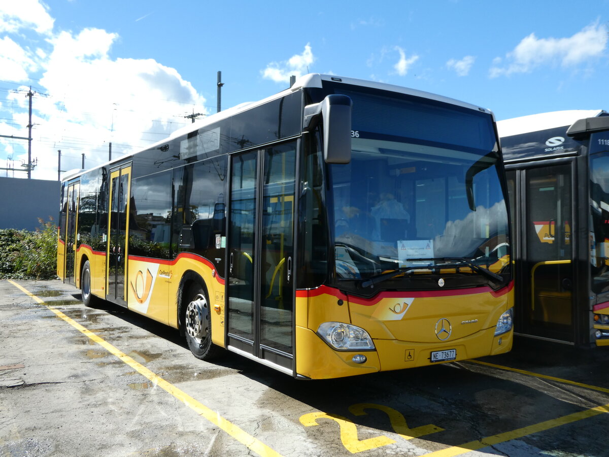 (240'563) - CarPostal Ouest - NE 73'677 - Mercedes am 2. Oktober 2022 in Yverdon, Garage